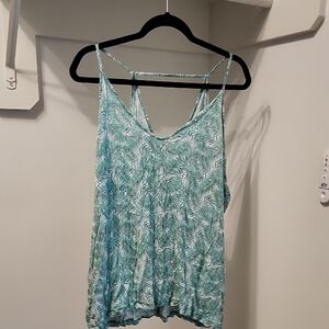 Old Navy Tropical Green and White Camisole